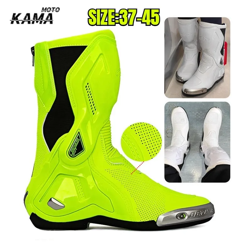 

BENKIA CE Certification Motorcycle Botas Professional Track Riding Boots Racing Summer Zapato AntiCollision Off-Road for Rally
