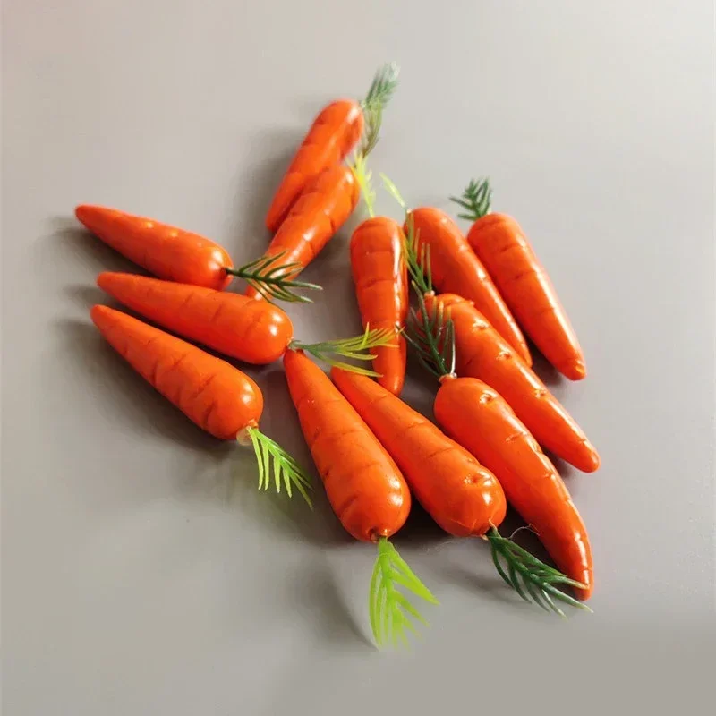 10Pcs Easter Decoration Simulation Carrot Artificial Mini Foam Vegetable Carrots Easter Ornament Home Decoration Kids Gift