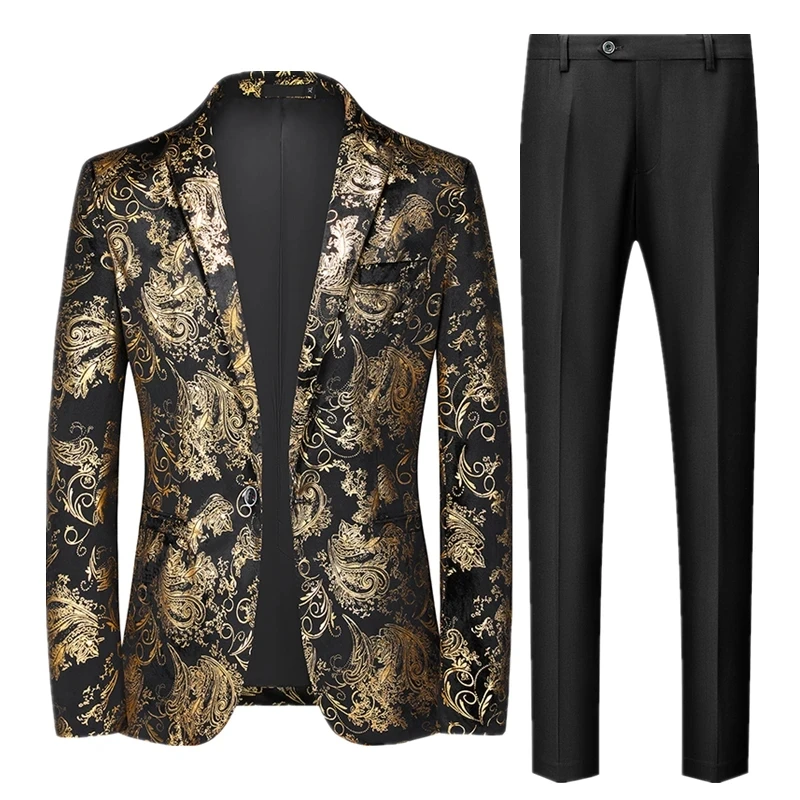 

2026 New Men's Suit Two-piece, Fashion Slim Blazer Coat and Pants, Red Blue Khaki Terno Masculino Sets, Asian Size M-6XL