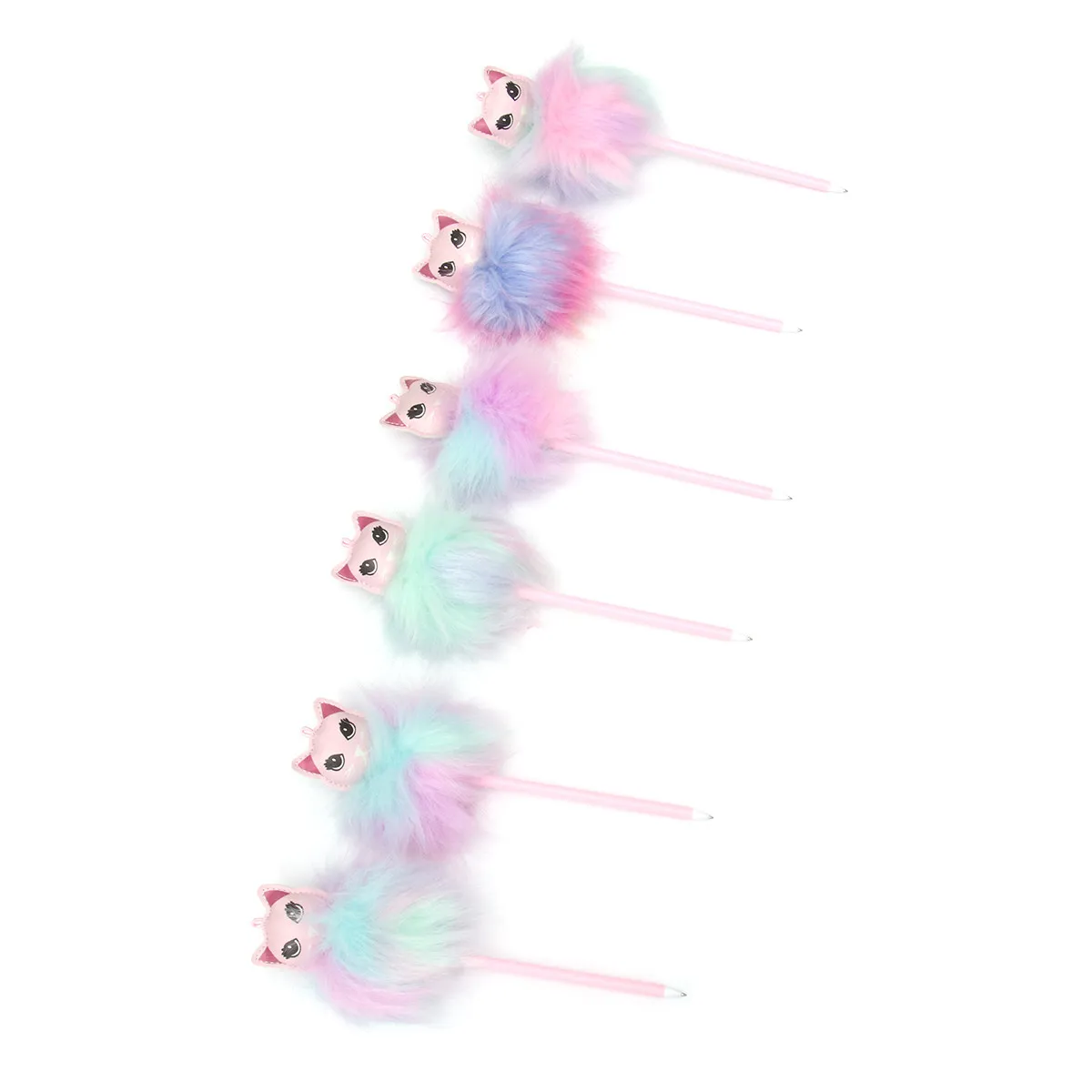 

12Pcs Colorful Ballpoint Pens Adorable Rounded Shape Non-Slip Grip Clear Ink Flow Ideal for Students Daily Writing