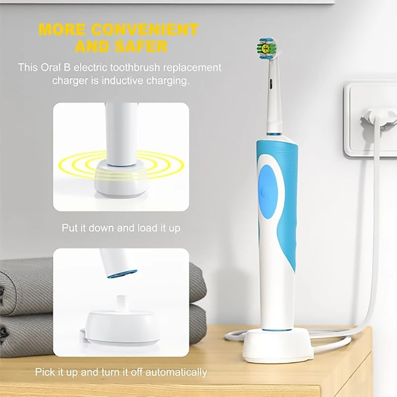 1pc Electric Toothbrush Replacement Charger With CE Certification For Oral-B Electric Toothbrush, EU Standard Plug, Portable