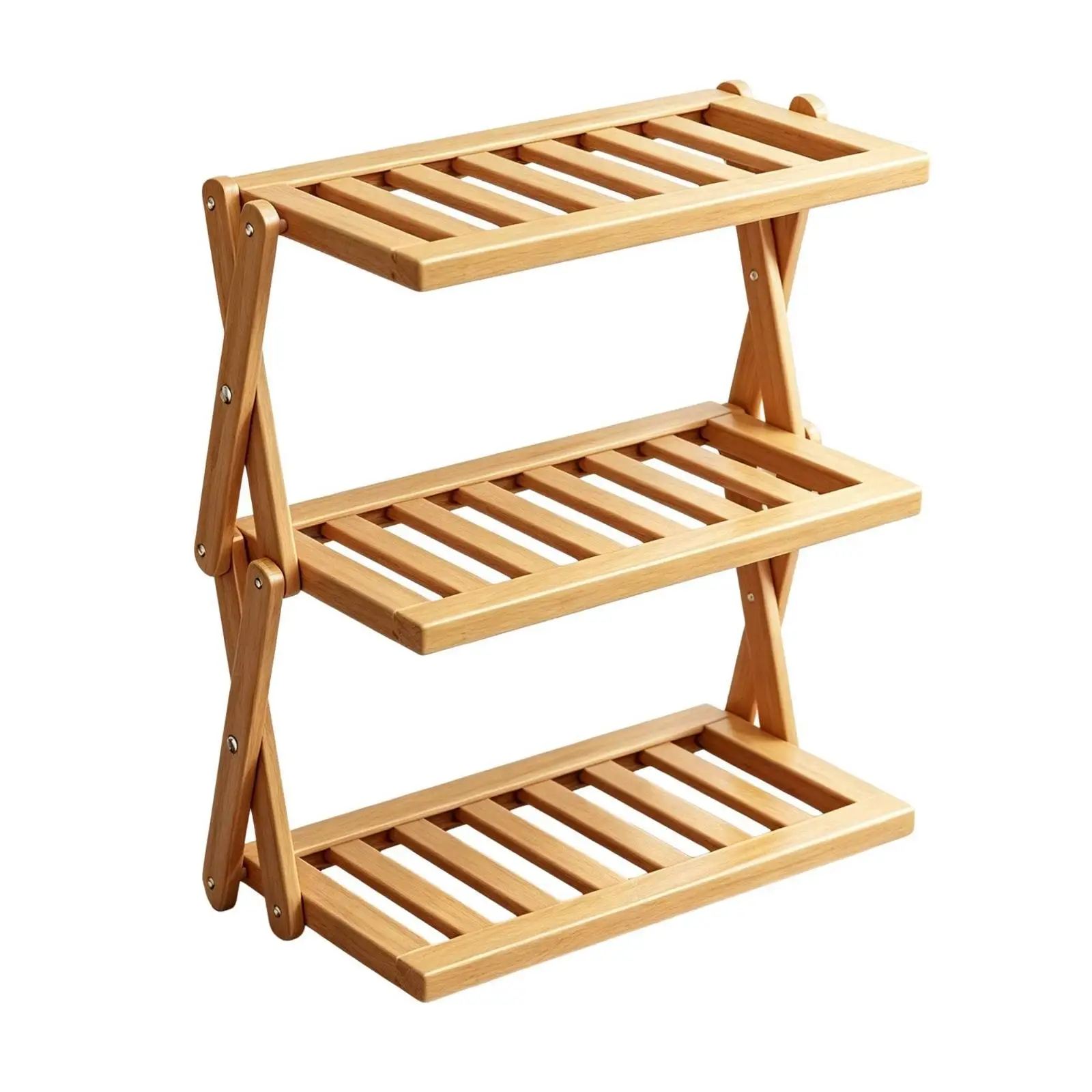 Bamboo Desktop Storage Rack Assembly Required Desktop Rack with Raised Shelf Edges Slatted Tabletop Organizer Long-Lasting