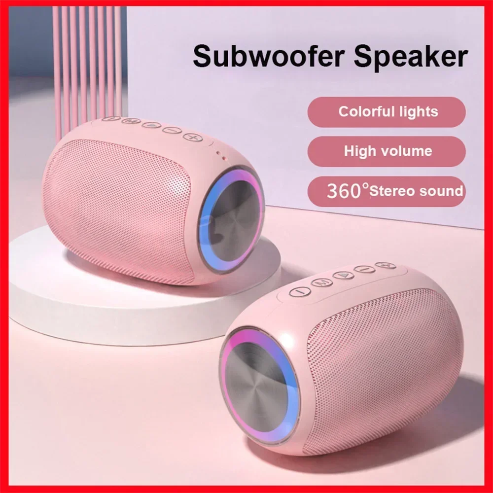 

Pink Speaker Bluetooth 10W Bluetooth Speaker Box Outdoor Sound Box Bass Sound Support TF Card FM Ra Powerful Portable Waterproof