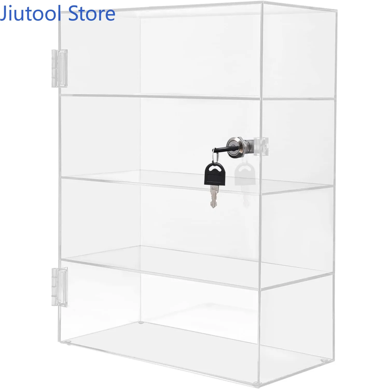 حافظة عرض أكريليك قابلة للقفل مكونة من 4 طبقات مع مفاتيح، حافظة عرض شفافة على سطح الطاولة، قفل خزانة عرض قابلة للفصل