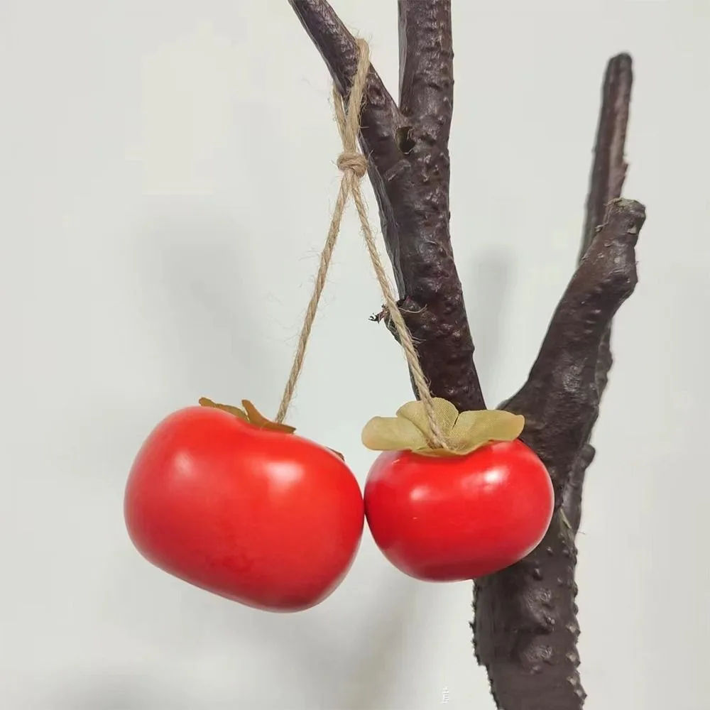 رغوة اصطناعية صغيرة البرسيمون الخضار الحرف اليدوية محاكاة الفاكهة واقعية مضحك وهمية البرسيمون مكتب الديكور الملحقات #2