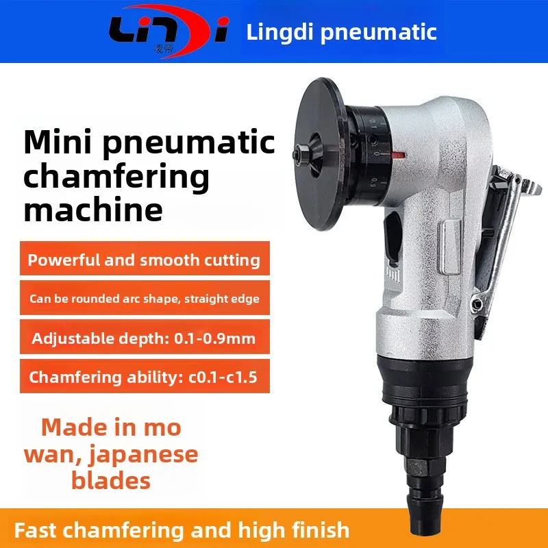 

Lingdi Mini Pneumatic Chamfering Machine Handheld Metal Trimming Grinder 45 Degree Burr Arc Bevel Grinder