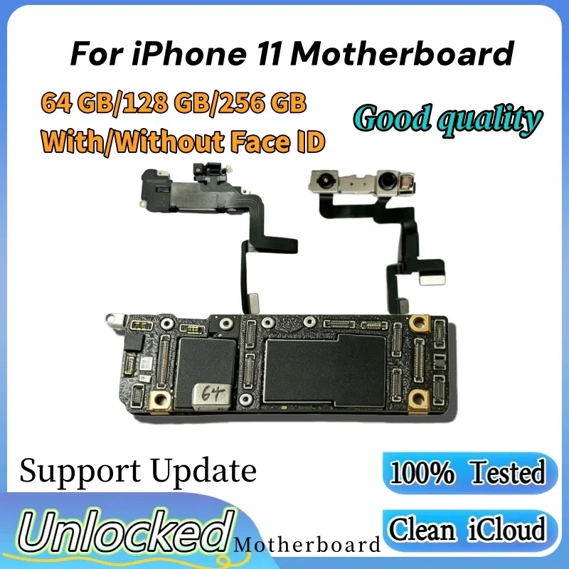 Fully Tested Unlocked For iPhone 11 Motherboard Clean iCloud with/Without Face ID Support iOS Update Mainboard Logic Board