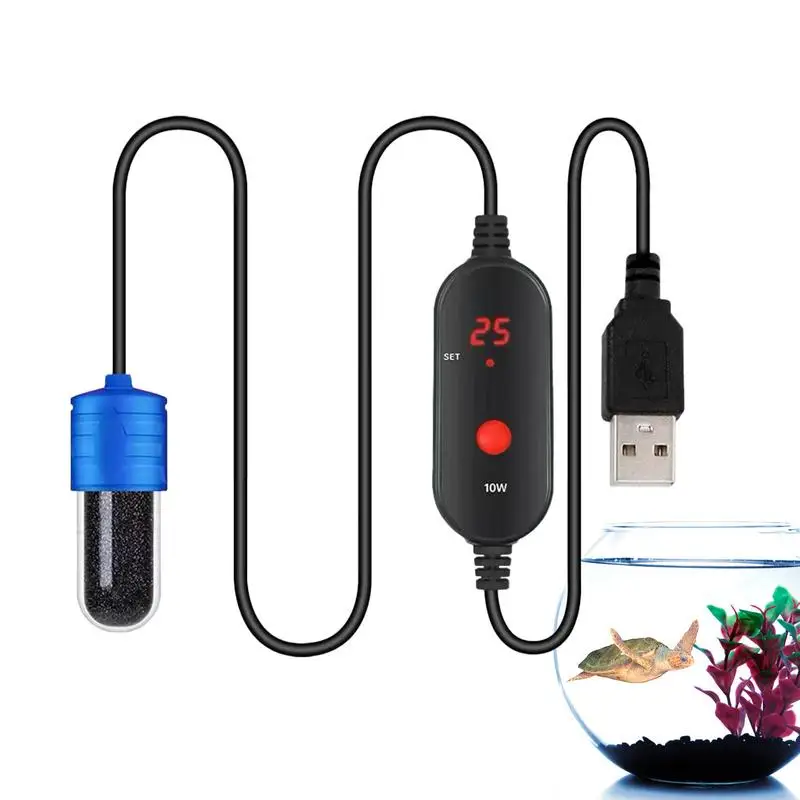 

Aquarium Heater 15w USB Powered Super Mini Aquarium Heater Automatic Constant Heat Heating Betta Heater Small Submersible Heater