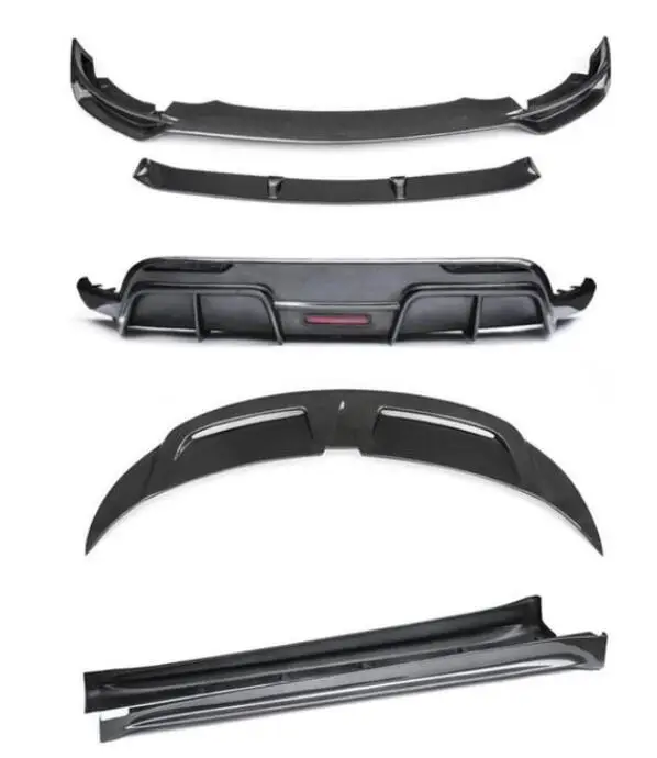 Carbon Fiber Front Bumper Lip Rear Spoiler Trunk Diffuser Side Skirt Body Full Kit For Tesla Model Y 2020-2023 2024 CM Style