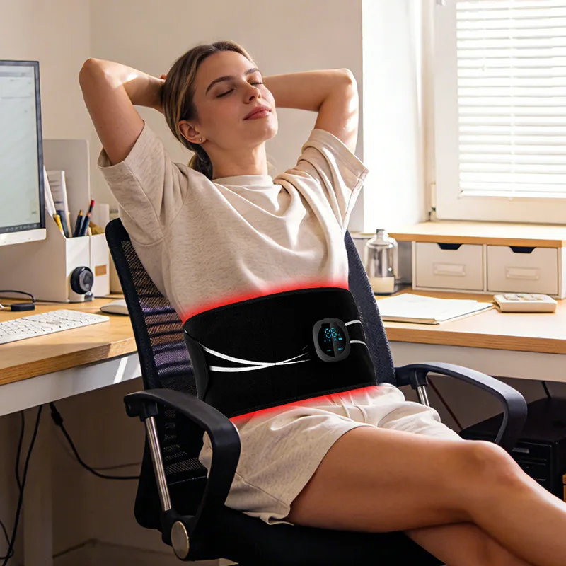 Whole Red Infrared Light Therapy Belt with Vibration Function  Waist Wrap for Body Pain Relief