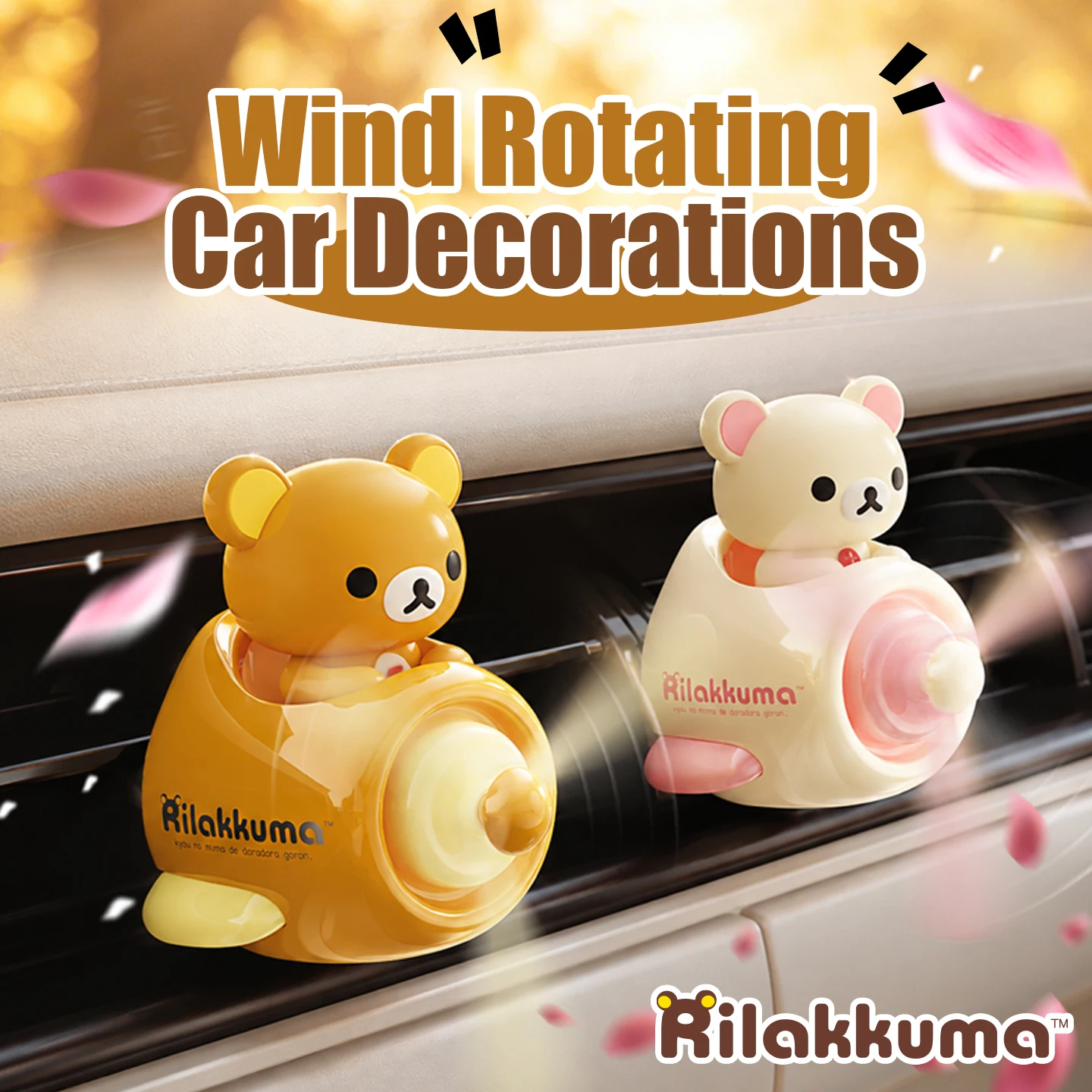Rotating Pilot Bear Cute Car Ornaments Air Freshener Scent Vent Clip Perfume Airplane Fragrance Diffuser Decorations Accessories