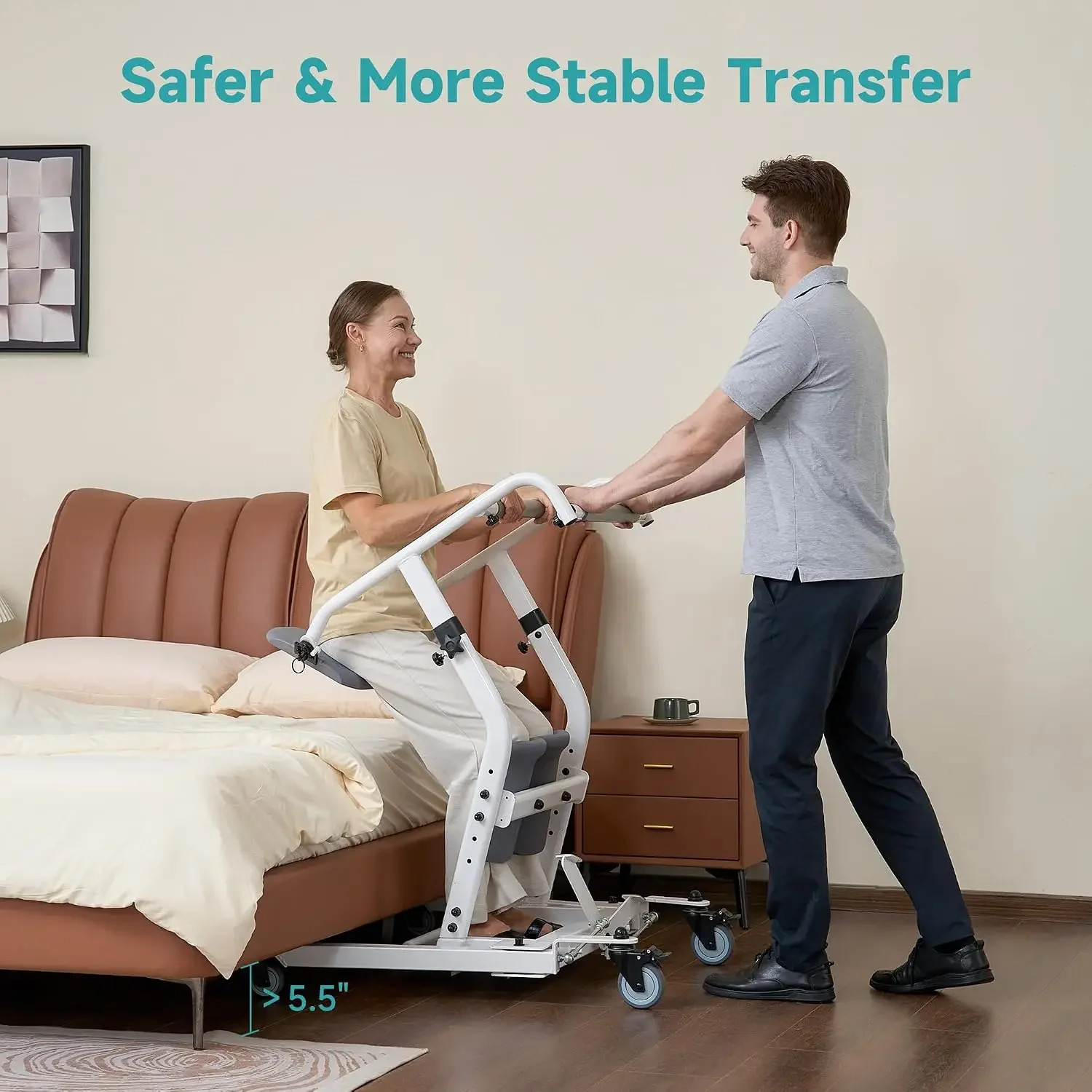Stand Assist Lift - Sit to Stand Lift Patient Transport Unit for Elderly - Patient Lift for Home Care Use- Adjustable seat