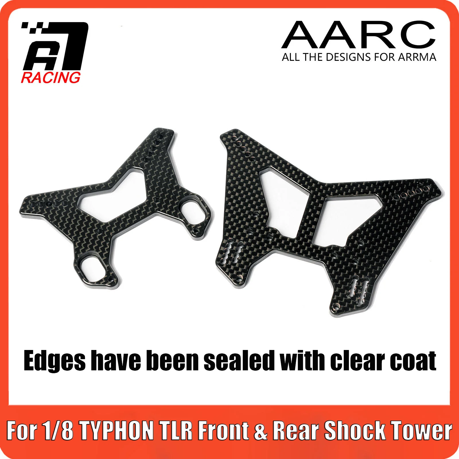 Torre de Amortiguadores Delantera y Trasera de Fibra de Carbono TLR para Camioneta RC ARRMA TYPHON TLR Tuned TYPHON 6S 4X4 BLX Buggy RTR 1/8