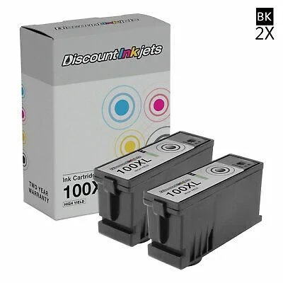 

2PK Compatible BLACK Ink for Lexmark 14N1068 100XL Cartridge S305 S405 S505 S605
