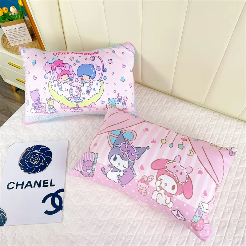 Japanese Style Printed Pillowcase Cute Kuromi My Melody Cinnamoroll Cushion Cover Throw Pillow Case Sofa Bed Home Decor Girl