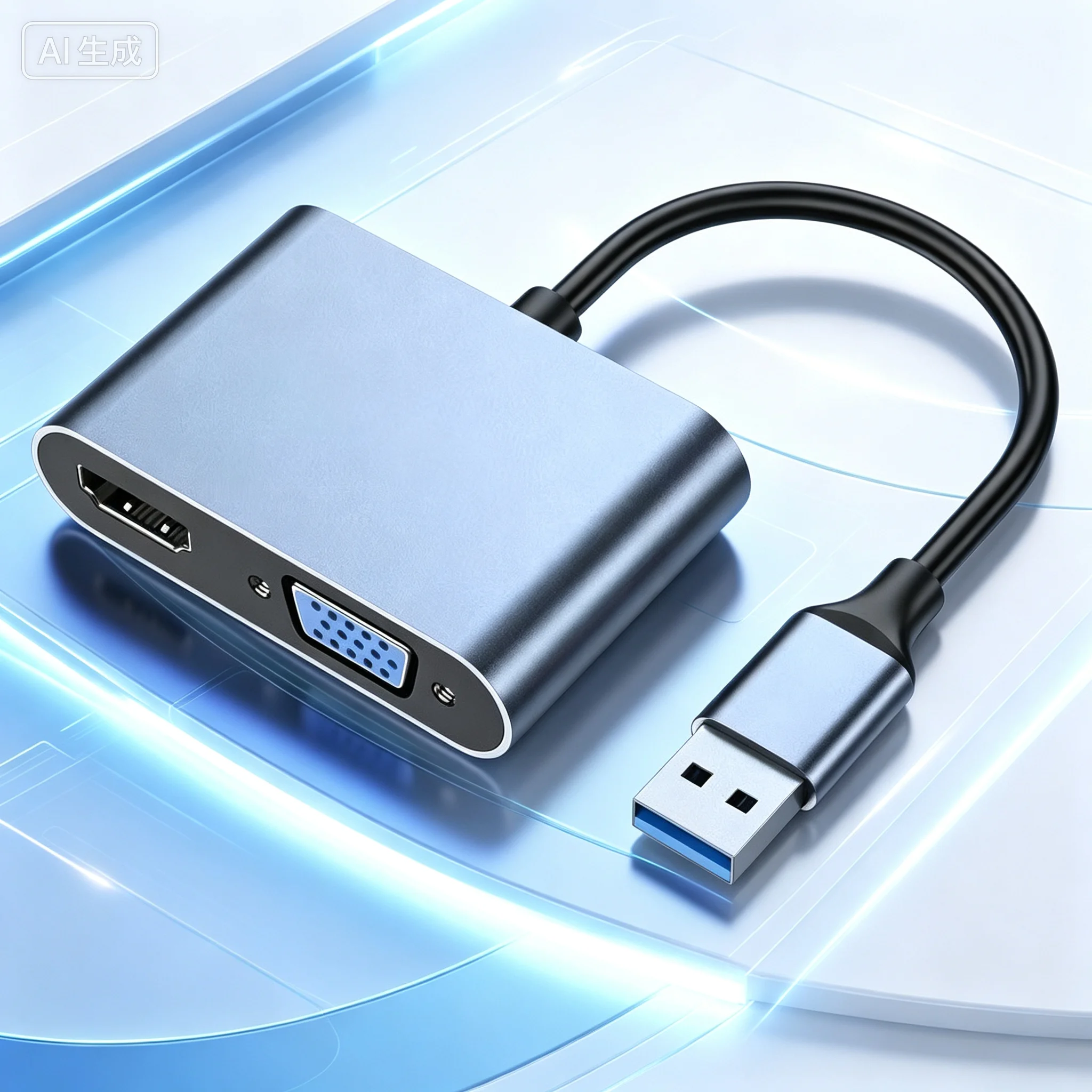 For USB3.0 to HDMI VGA Adapter, HD Display Converter For Laptop PC