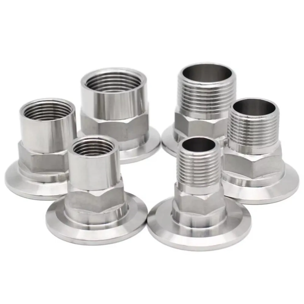 SS304 Stainless Steel Internal Thread Ferrule Fitting Sanitary Grade Triple Clamp Sanitary Grade Fitting DN8-DN50