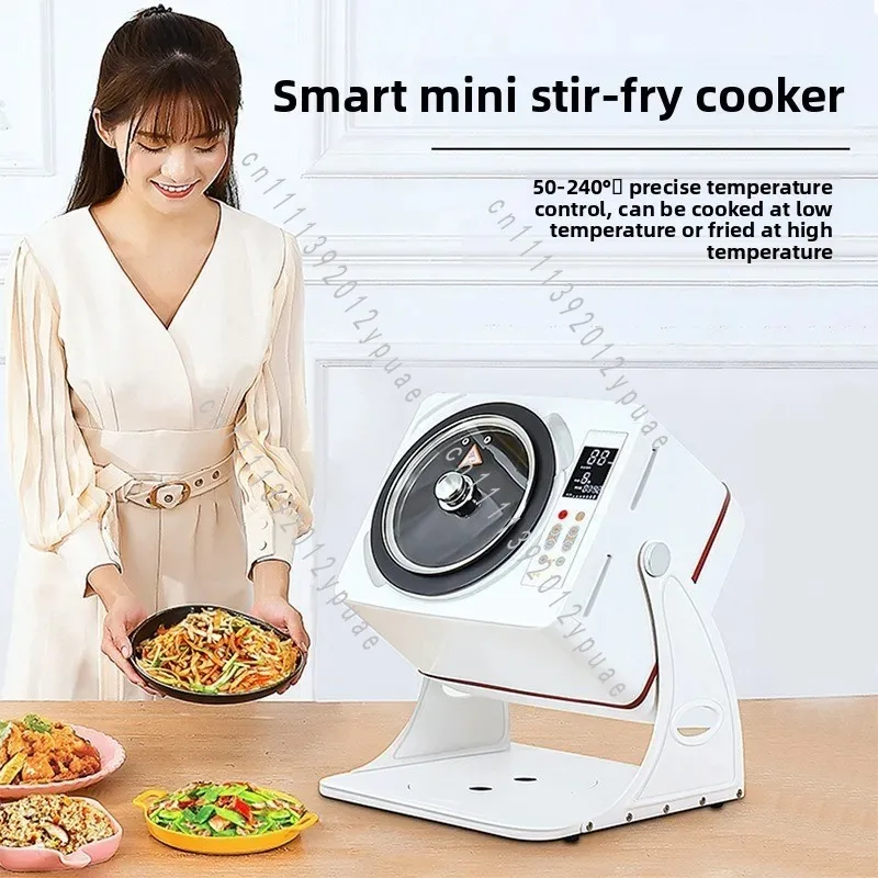 6L Automatic Stir Fry Cooking Machine, Household Small Automatic Rice Cooking Equipment for Kitchen Food Preparation