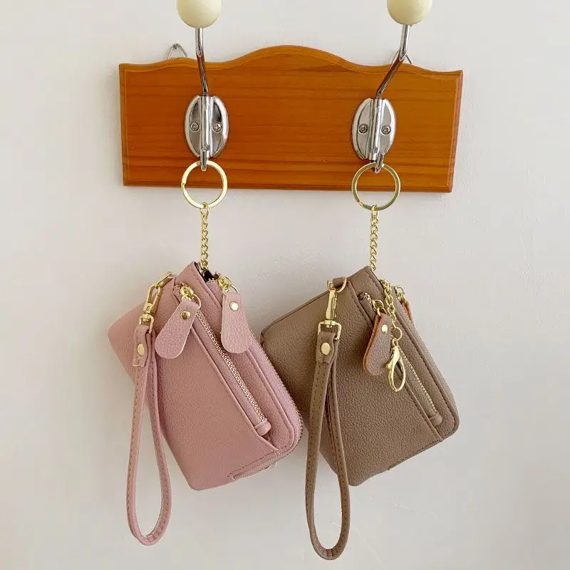 Ins Style Hand-Held Small Wallet with Multiple Card Slots Keychain Coin and Change Bag Versatile Large Capacity Coin Purse
