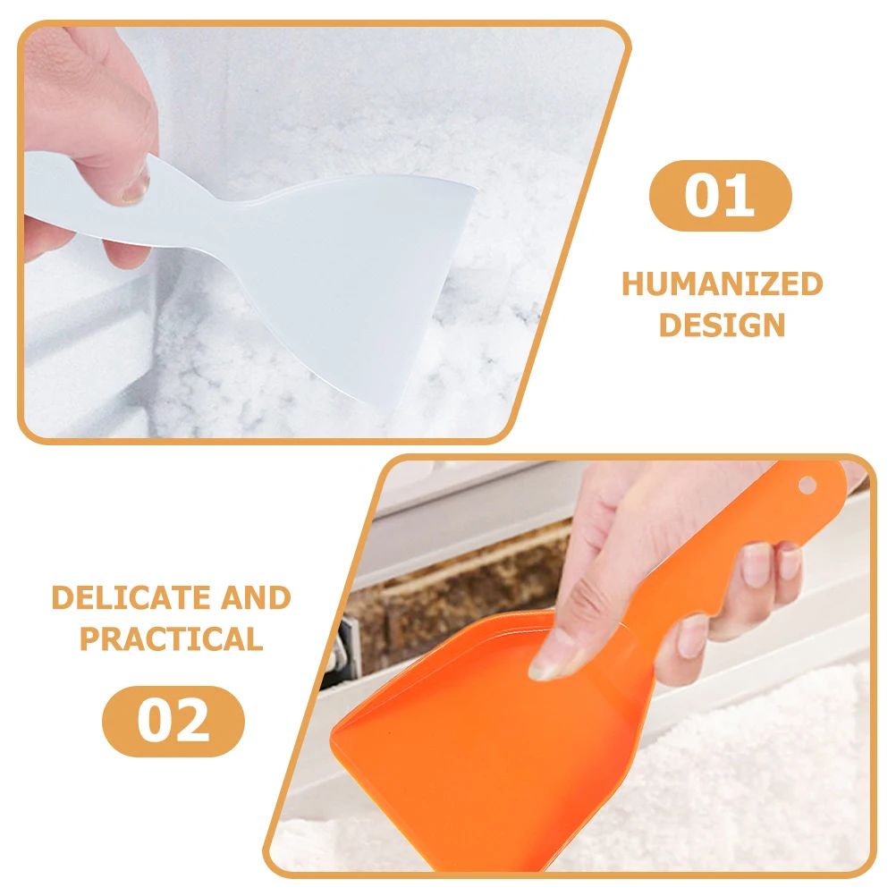 

2pcs Plastic Ice Shovel Snow Remover Tool Kitchen Freezer Cleaner Refrigerator Accessory Lightweight Frost Scoop For Car
