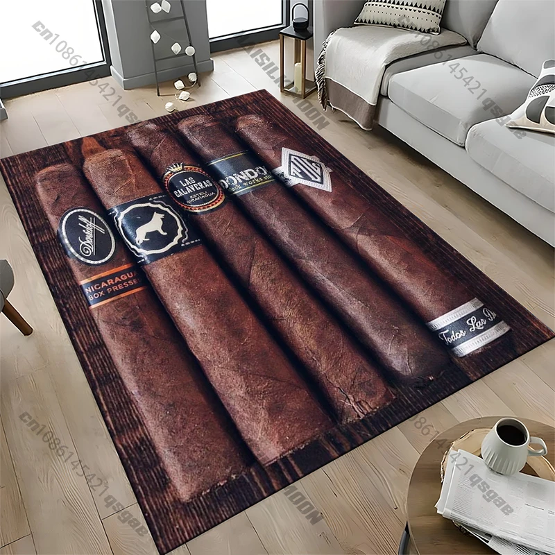 15 Size Tobacco Cigar Carpet for Living Room Home Decor Large Area Rug Bedroom Floor Rug Non-slip Easy Washable Mat