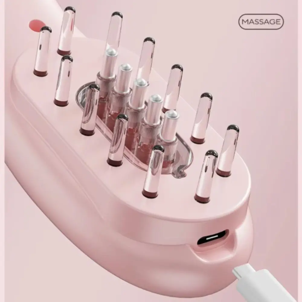 High Frequency Vibration Hair Growth Massage Comb 3 Modes Hair Oil Dispenser Red Light Comb Electric Design Oil Applicator
