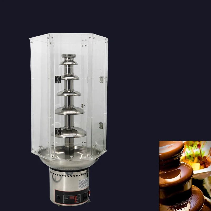 Commercial Windproof and Dustproof Plastic Cover for Chocolate Fountain Waterfall Machine 4/5/6/7-tier