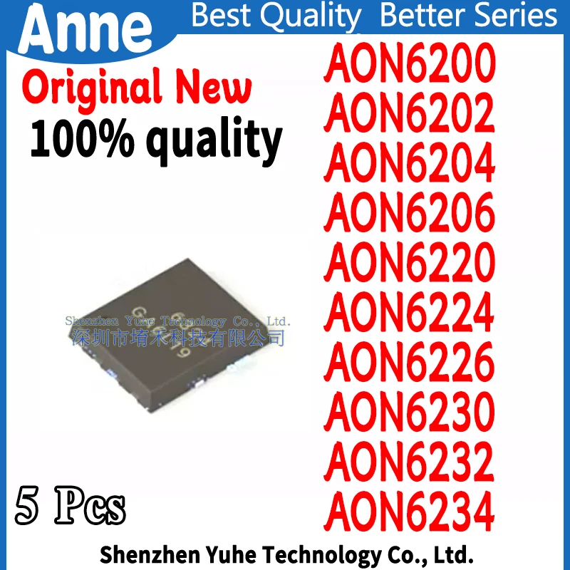 (5piece)100% New AON6200 AON6202 AON6204 AON6206 AON6220 AON6224 AON6226 AON6230 AON6232 AON6234 QFN-8 Chipset