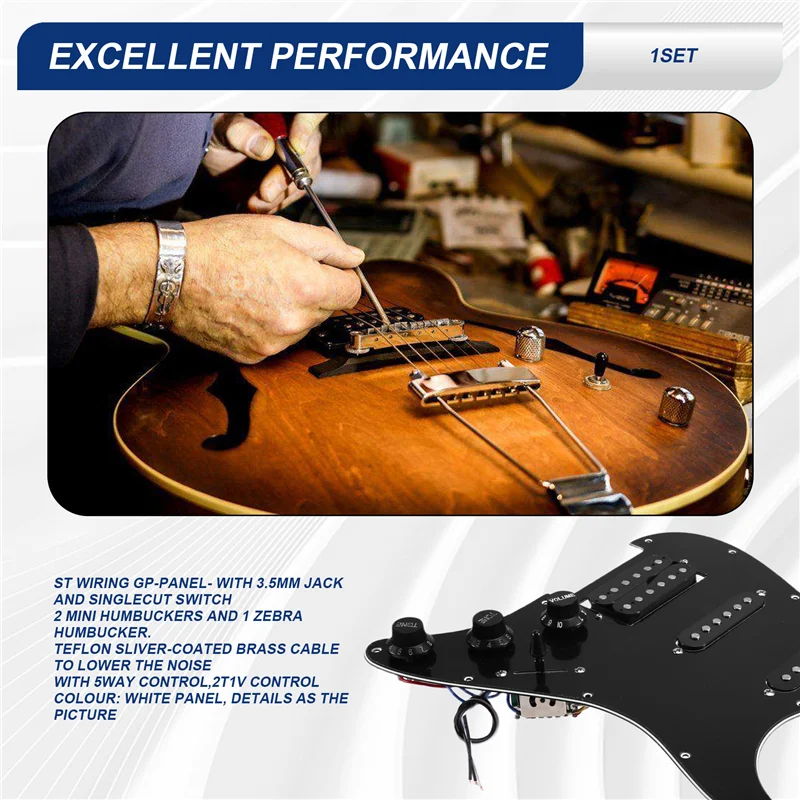 A51Q-SSH نموذج جيتار Pickguard كامل مع الأسلاك ومفتاح الصمت للجيتار الكهربائي ST، وإعداد الملف المزدوج #1