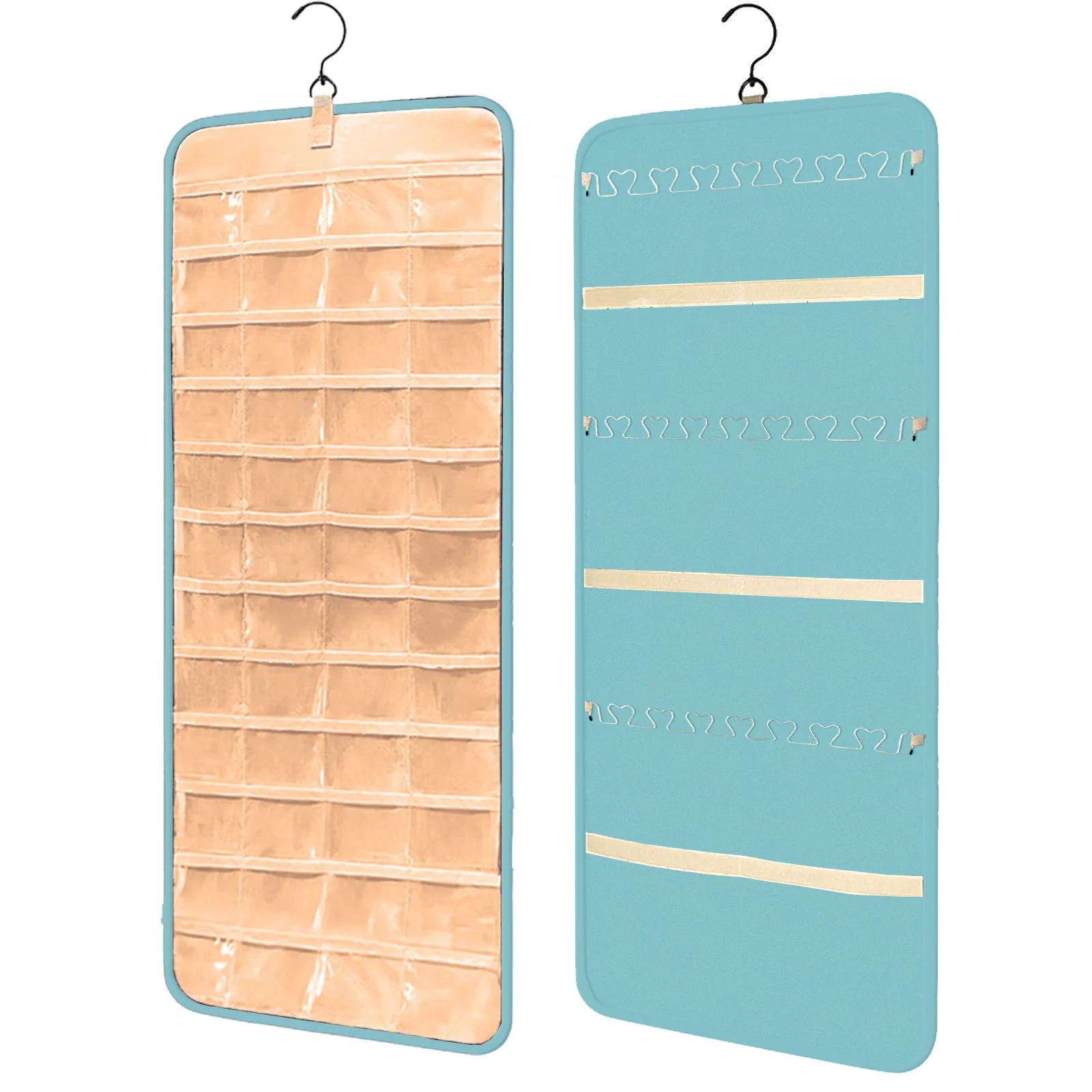 Borsa in PVC antiossidante Collana con sigillo per gioielli Borsa per appendere gioielli Borsa portaoggetti in tessuto Oxford a doppia faccia