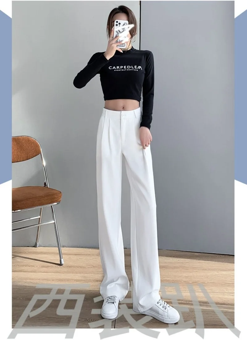 Clothing Baggy Womens Pants Loose Trousers Woman Tailoring Work Wide Leg Office High Waist White Outfits New In Y2k Streetwear G