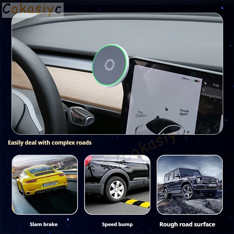 For BMW X5 F15 2014 2015 2016 2017 2018 Car Phone Holder Screen Fixed Base Car Magnetic Wireless Charging Stand MagSafe Supports