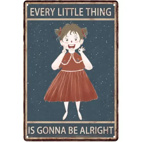 Vintage Metal Tin Sign Every Little Thing Is Gonna Be Alright For Home Cafe Pub