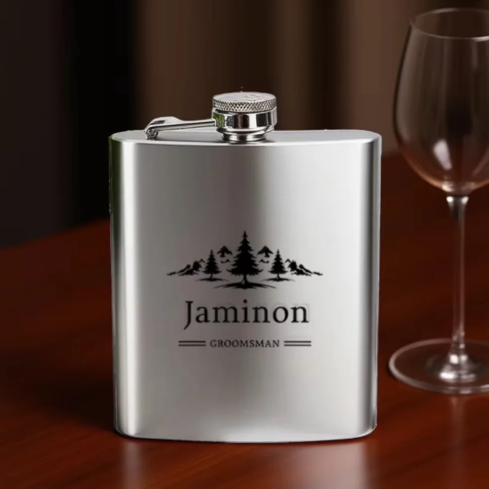 

Custom Personalized Silver Stainless Steel Hip Flask 7 Ounces Travel Anniversary Gift for Friends Family Wedding Gifts Wholesale