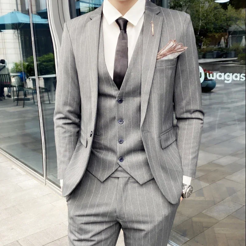 

Boutique (Blazer + Vest + Trousers) Italian Style Elegant and Fashionable Business Gentleman A Variety of Formal 3-piece Suits