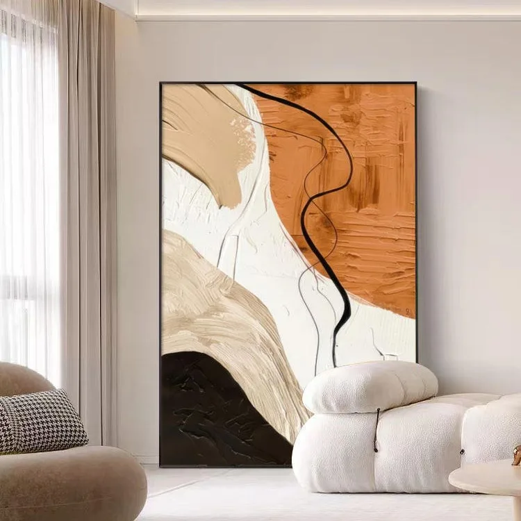 Sofa background wall decorative painting, advanced modern minimalist style living room hanging painting, aluminum alloy