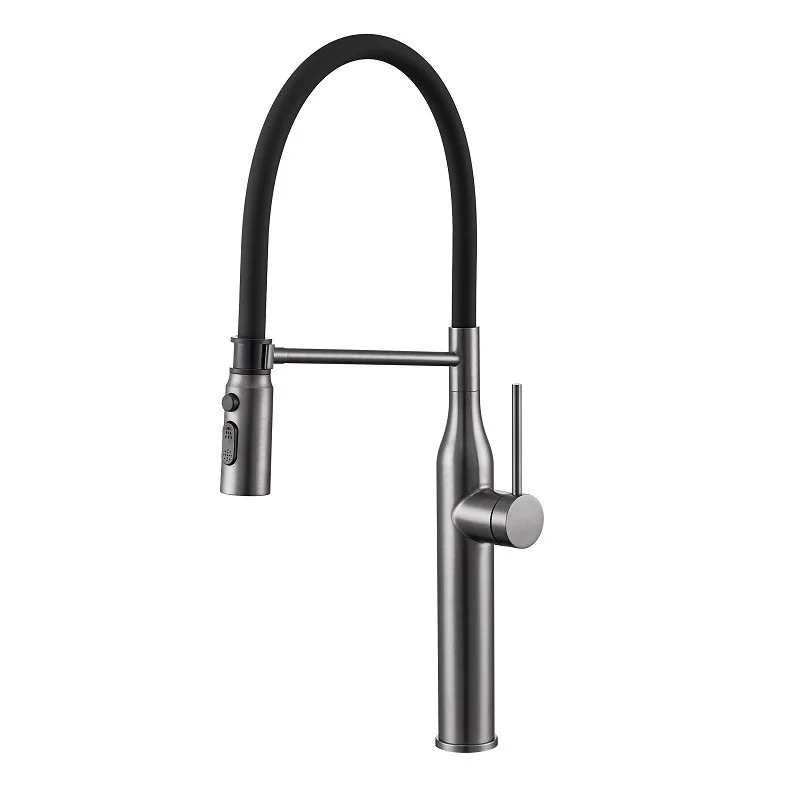 

Grey/Nickel Kitchen Sink Faucet 304 Stainless Steel Pull Out Single Hole Vessel Sink Hot and cold Mixer Kitchen Tap