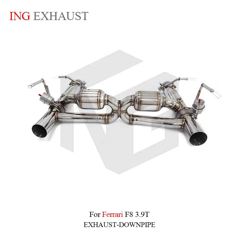 ING Stainless Steel Exhaust System Catback for Ferrari F8 3.9T Muffler With Valve High Flow Performance Auto Turning Pipe Parts