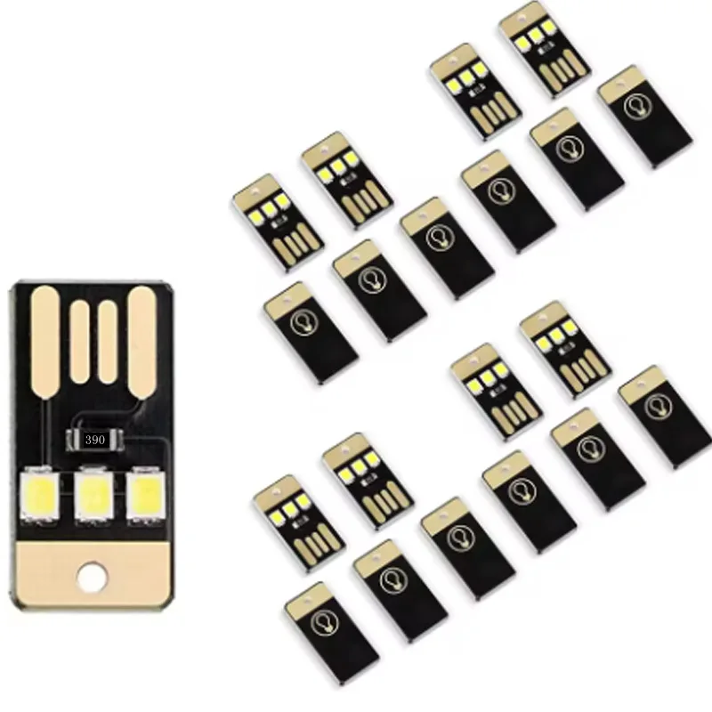 20pack Ultra-thin mini USB LED lamp, computer lamp, power bank, portable high-intensity USB lamp, touch switch, night light