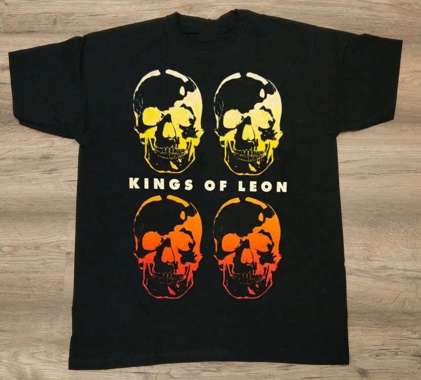 New Hot KINGS OF LEON Tour Black 100% Cotton Size 234XL Shirt PP390