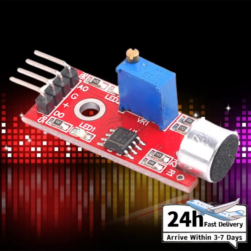 

Модуль звукового датчика-микрофона с индикацией выходного сигнала, модуль обнаружения звука, 4-6В постоянного тока, для голосового управления светом