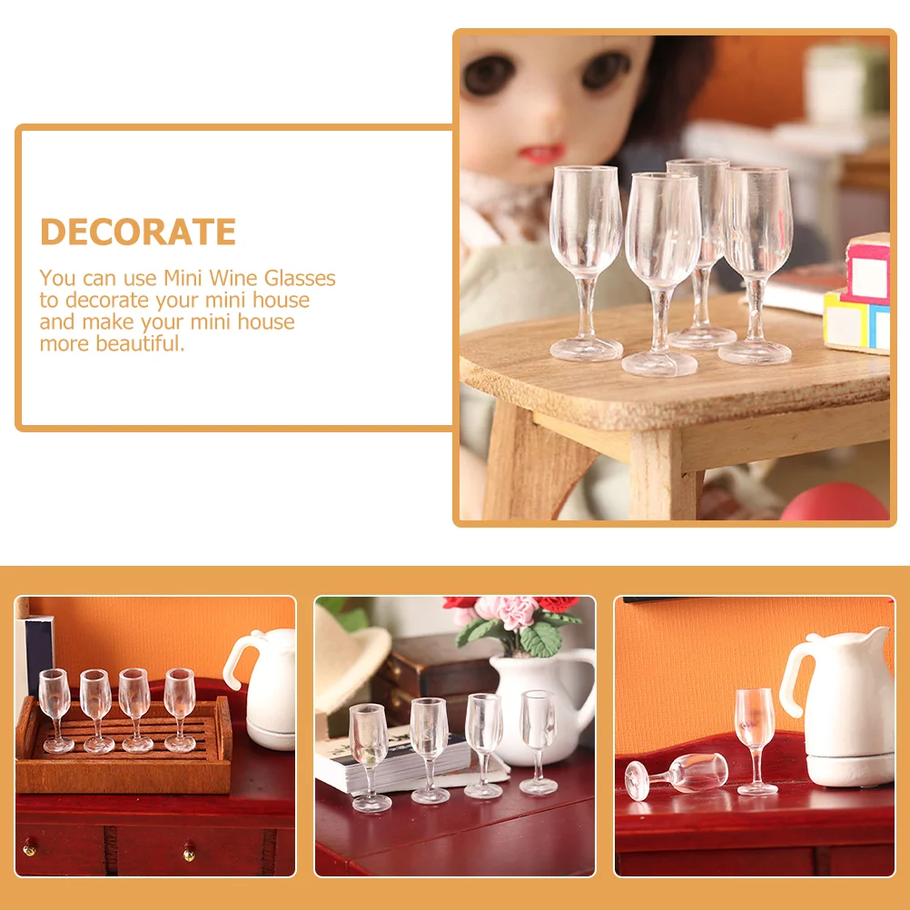 20 Pcs House Miniature Glasses Decorative Goblet Game Props Micro