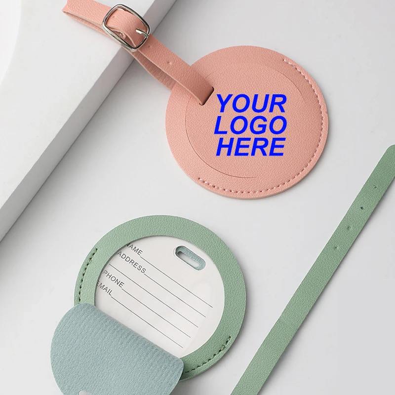 Customizable multifunctional leather luggage tag, leather boarding pass information card cover, anti loss luggage tag