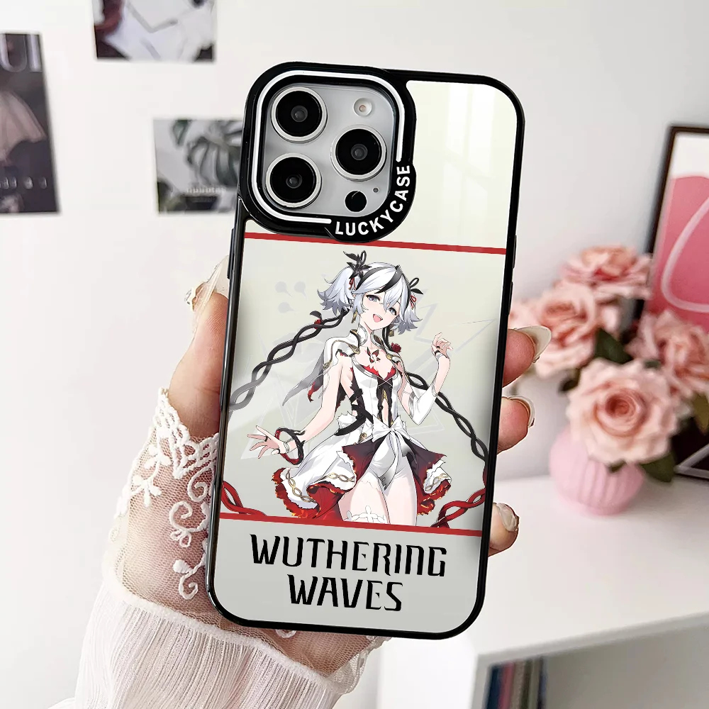 Cute Camellya W-Wuthering W-Waves Phone Case For IPhone 16 15 14 13 Pro Max Transparency Shockproof Hard Funda