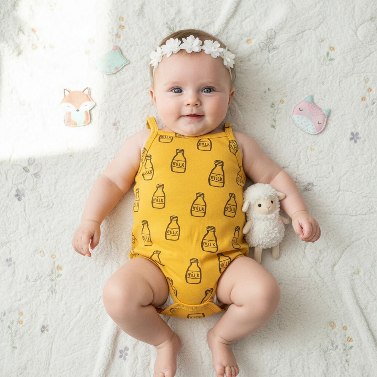 Sanlutoz Summer Fashion Toddler Boys Girls Sleeveless Bodysuits Printing Cotton