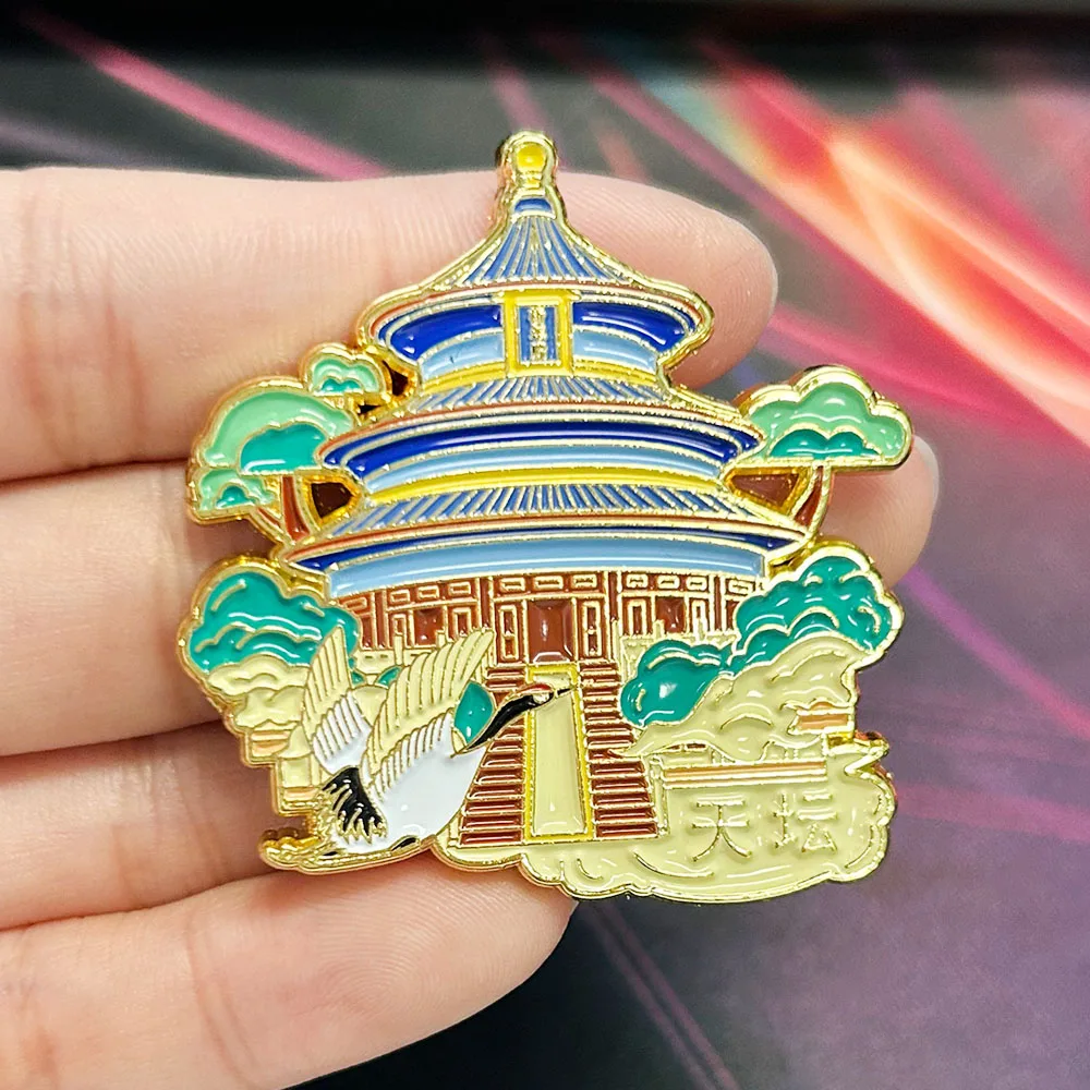 النمط الصيني بكين معبد السماء مغناطيس الثلاجة العمارة القديمة كرين الديكور تذكارية #3