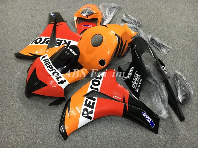 Kit completo de carenados ABS para motocicleta, conjunto de carrocería personalizado, rojo y naranja, para HONDA CBR1000RR 2008, 2009, 2010, 2011, 08, 09, 10, 11, nuevo