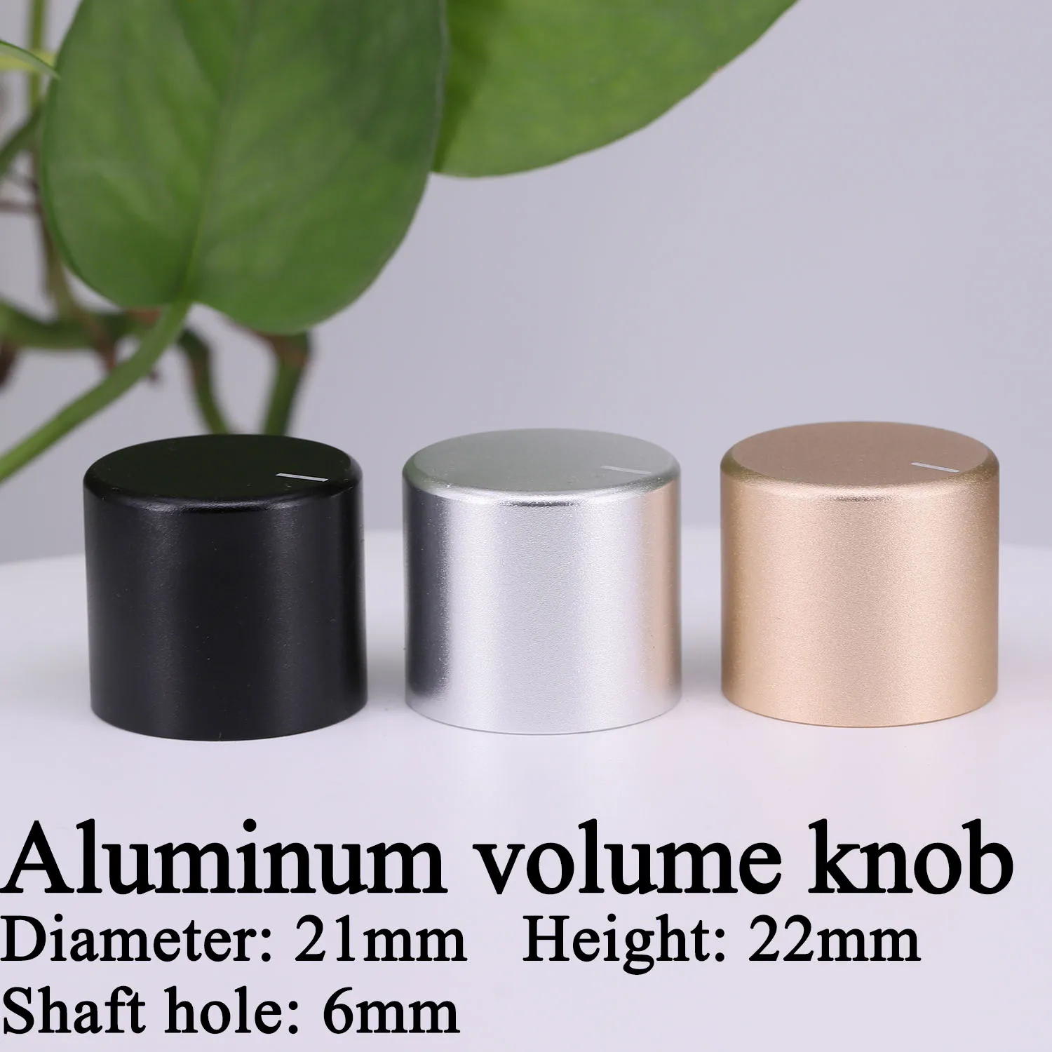 1PC Volume Knob 25mm H:22mm 6mm Solid Aluminum Potentiometer Knob Button HIFI Car Audio AMP DAC CD Sound Volume Control Knob