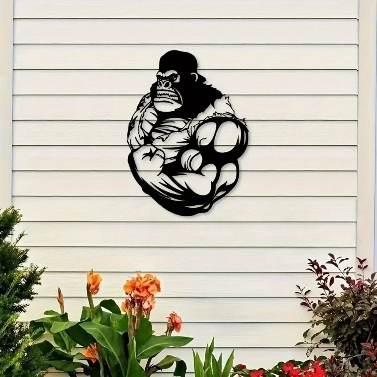 CIFBUY Themed Orangutan Iron Wall Art, Hand-Forged Metal Sculpture, Decorative Wall Sculpture for Gym and Man Cave, deko,