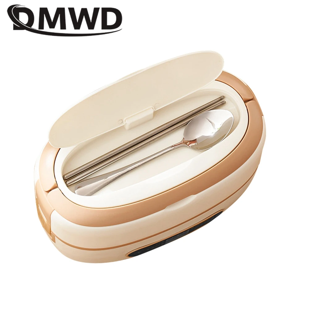 DMWD Portable Lunch Box 2L Food Heating Cooking Machine Egg Steamer Office Warmer Rice Cooker 9.3H Appointment 4 Liner 220V